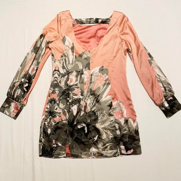 Le Chateau Floral Long Sleeve Dress Womens Size XL Sleeve Slip Dress - Picture 14 of 16